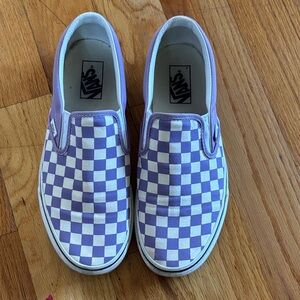 Vans Purple and White Checkered Boat Shoes